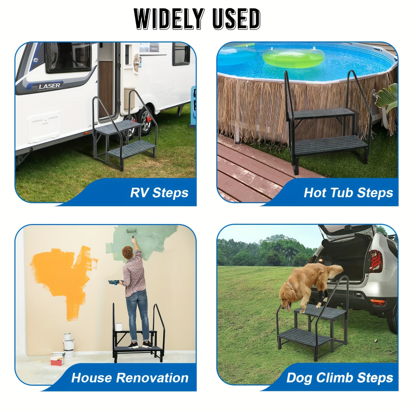 Hot Tub Steps Rv Steps Handrail Rv Stairs Spa Steps Mobile Temu