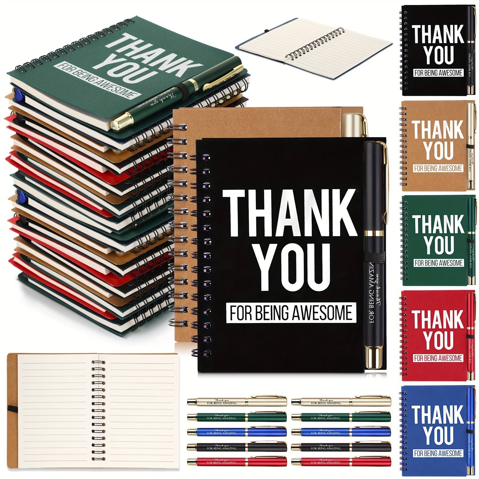 

30 Sets/50sets Inspirational Spiral Notebooks With Pen Set 4 X 6 Inch Thank You Gifts Employee Appreciation Gifts Encouragement Journal Bulk For School Teacher Employee