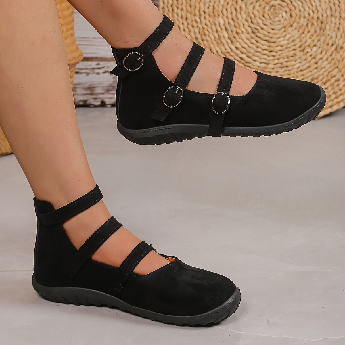 womens plus size round toe flat shoes breathable fabric upper with adjustable ankle straps   closure soft synthetic cover lining durable rubber sole summer   for casual attire crisscross strap design synthetic lining ladies sneakers
