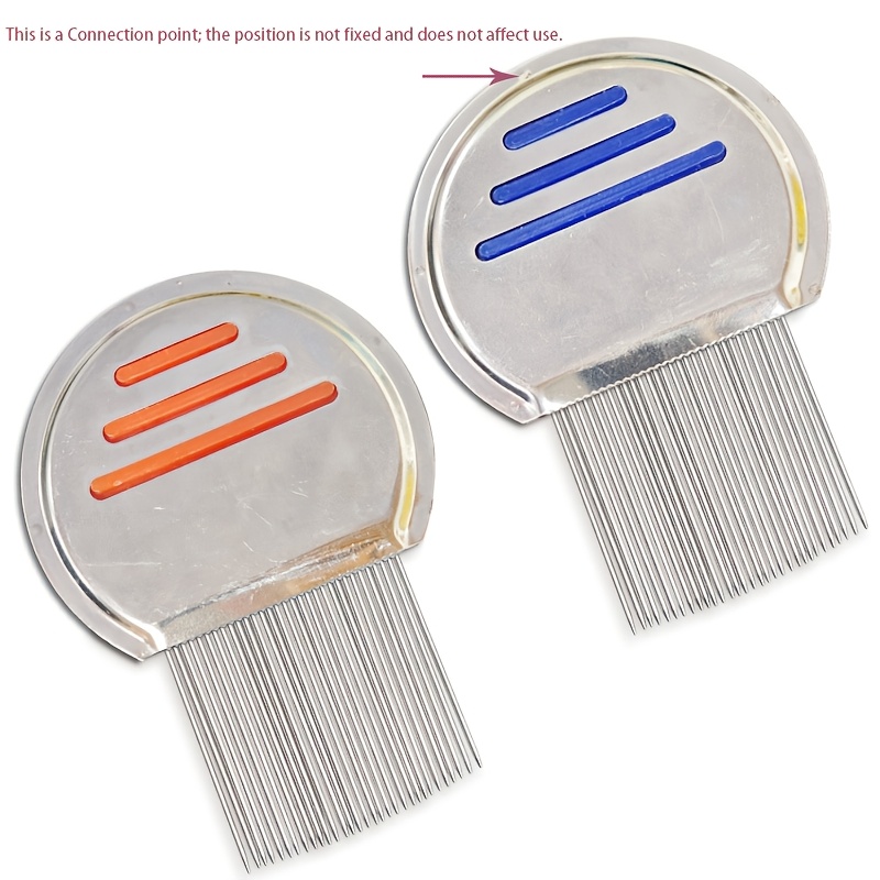 TEMU Lot de 2 peignes à puces professionnels en acier inoxydable, réutilisables, avec dents d' améliorées, ensemble , qualité supérieure pour