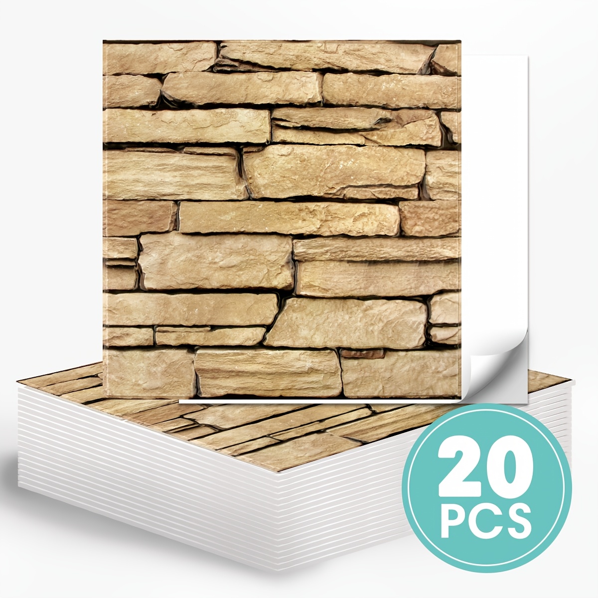 20pcs Look Wall Stickers, Self-adhesive Pvc Panels 30x30cm, Lightweight Waterproof Removable For Hallway Study Balcony Coffee