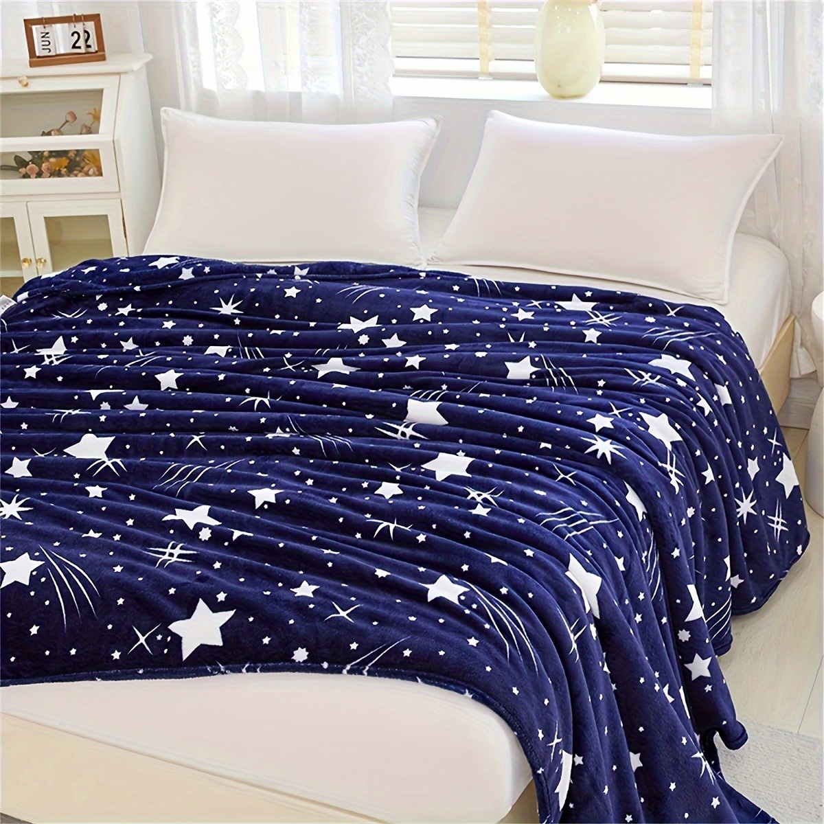 

1pc Meteor Pattern Bed Blanket, Soft And Warm Fleece Blanket, For Sofa, Couch, Office Bed, Camping, Travel, Versatile Gift Blanket