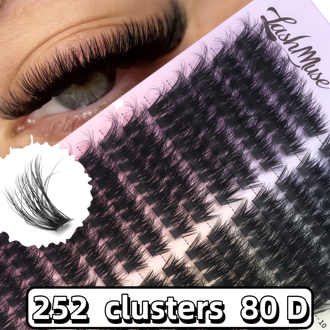 Image of High-rated 14 252 Clusters 80d Dense Cat- Large-capacity False Eyelash Set, 5d Effect Enlarges Eyes, 0.05mm/0.07mm, D/dd , 8-16mm Mixed Length, Suitable For And Cosplay. Christmas Gift