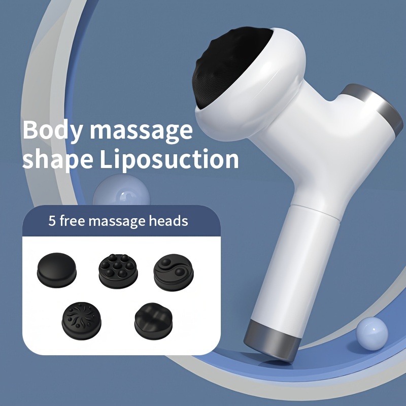 

Electric Handheld Massager For Fat Reduction, Body Shape Liposuction, Neck Waist Shoulder Kneading, Portable Family Massage Stick With 5 Heads, Relaxation Tool For Home Use