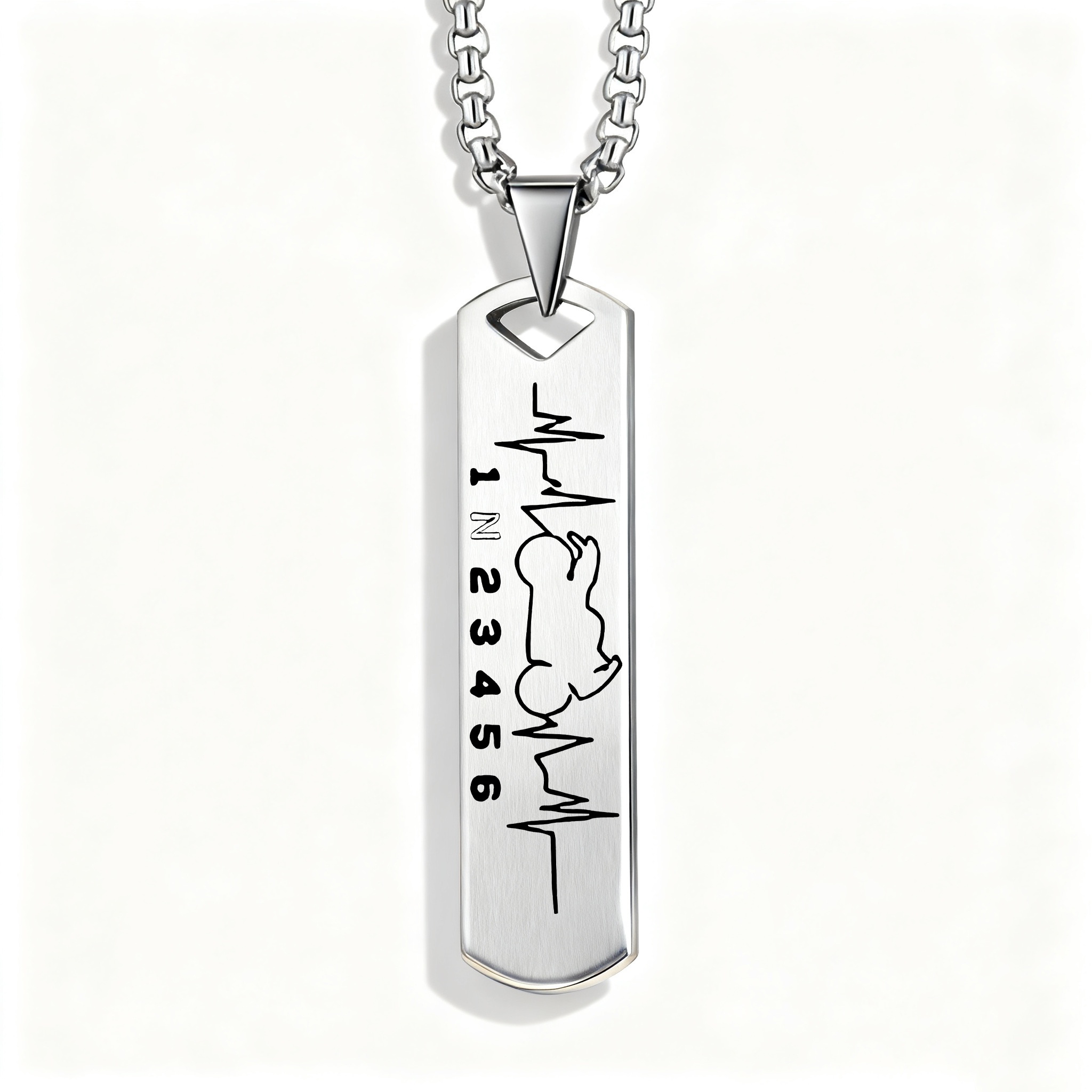 TEMU Motorcycle Enthusiast Heartbeat Frequency Design Accessory Necklace, Gears , Personalized Stainless Steel Pendant Accessory, Suitable As A Gift