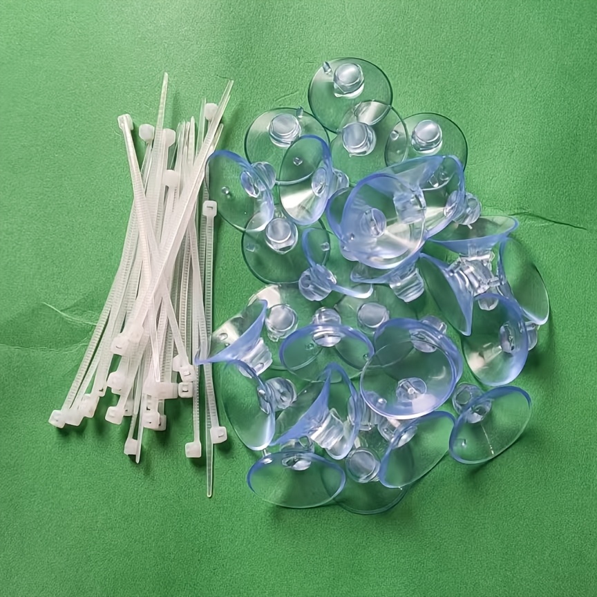 TEMU Lot de ventouses transparentes + attaches de câble pour un rangement et une fixation faciles, vous permettant de fixer au mur charge ni piles.