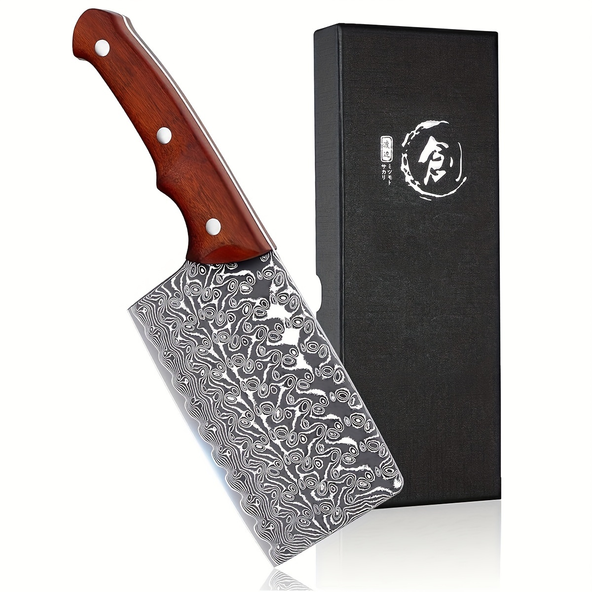 

Chef Knife, Professional Kitchen Knife 5 Inch Damascus Cleaver Knife-high Carbon Stainless Steel Vegetable Meat Cleaver With Ergonomic Handle - Perfect Kitchen Tool - Ideal Gift