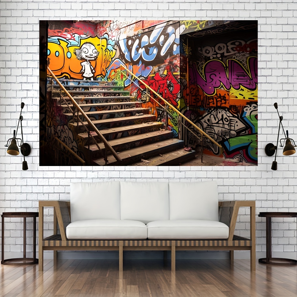Graffiti Wall Photography Backdrop 90s Theme Party Decoration Portrait Photoboot