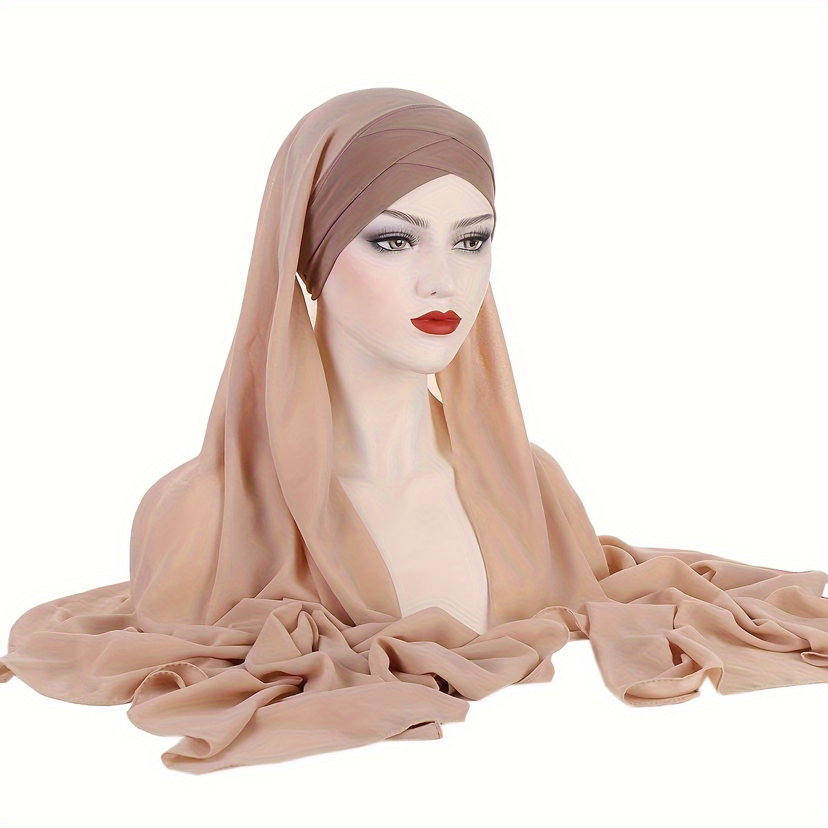 

Women's Solid Color Chiffon Head Wrap Shawl Scarf For Daily Life For Ramadan For Eid Al-adha