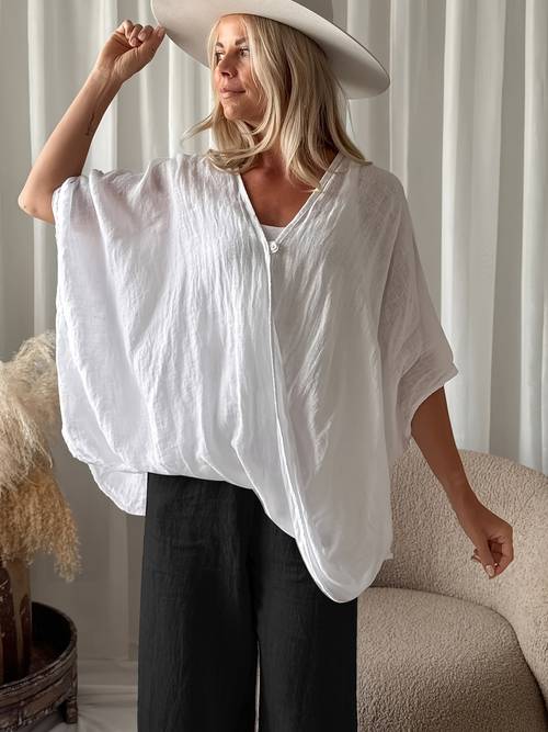 plus size bohemian blouse womens loose v neck batwing sleeve beach vacation cover up
