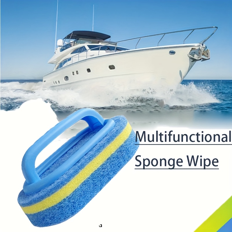 

Blue Manual Cleaning Sponge With Handle, Multi- Boat Cleaning Brush, Non-electric Scrubber For Boat Cabin, Bathroom, Kitchen, Living Room - Sponge Material, Ideal For Universal Cleaning Needs