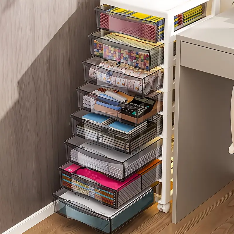 Produktbild von Mobiles Büro LOLIPPYY Stöckiger Mobiler Aufbewahrungswagen Mit Langlebiges Mehrzweck Bastelwagen Für Kinder Organizer