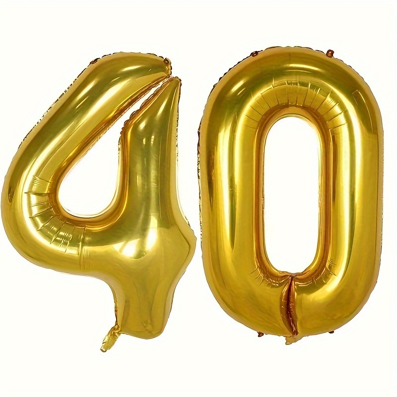 

40 Inch Golden Huge Giant Balloons Foil Mylar Number Balloons For Birthday Party, Wedding, Bridal Shower Engagement Photo Shoot, Anniversary