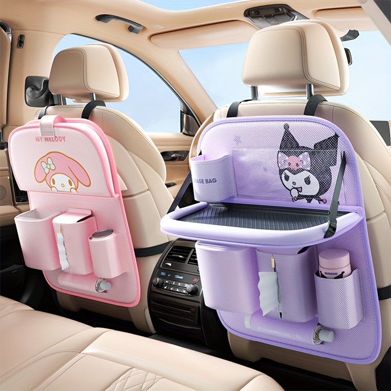 Car Organizer with Small Table And Chair Back Storage Bag, Anti-Slip Granule Small Table for Car Seat Back, In-Car Rear Seat, Anti-Kick And Wear-Resistant, Protecting Seats