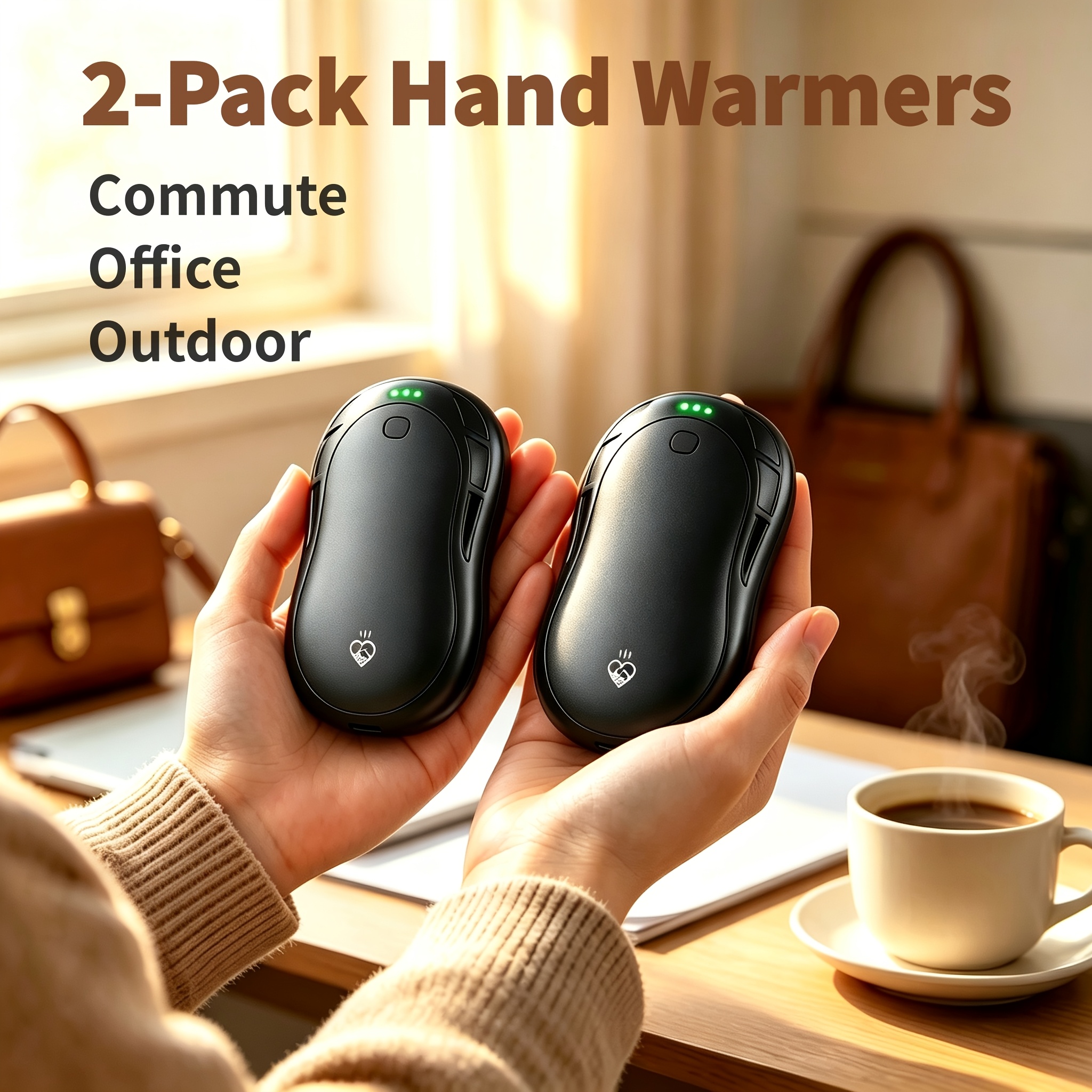 TEMU Magnetic Rechargeable Hand Warmer, 2pcs, Featuring An Ai ; A Portable With Fast Charging And Long , Ideal For Outdoor Activities, Camping, And