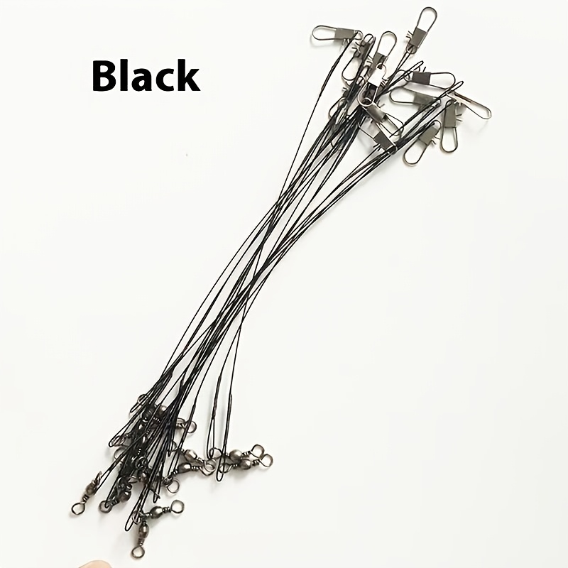 17pcs Fishing Leader Line Wires - Anti-bite, Wear-resistant Metal Fiber With Figure-8 Swivel Connectors, Assortment For Freshwater Saltwater Angling