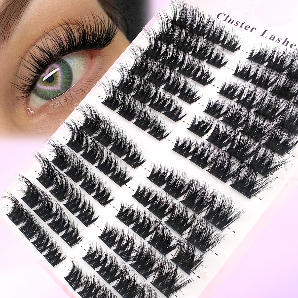 96pcs Clusters Individual Eyelashes Fluffy Natural Segmented Eyelashes Cluster Lashes Extension Soft 3d False Eyelashes Makeup