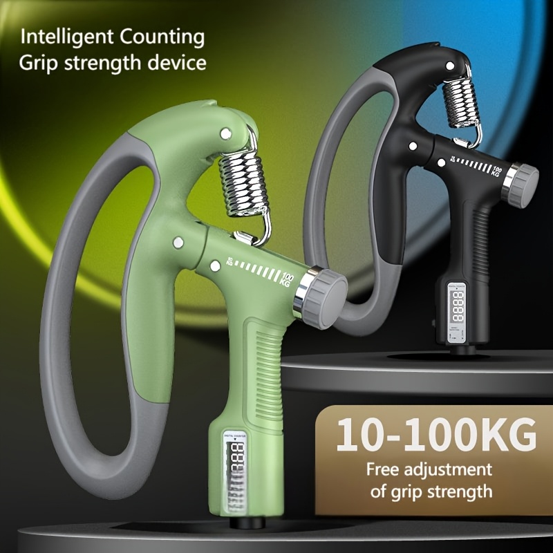 a set of 5 mechanical counting grip strengtheners ranging from 10 100kg designed for professional hand strengthening training with adjustable   this finger trainer enhances muscle coordination and increases hand strength its portable and   making it an ideal gift for   during christmas new year spring festival and labor day it operates without batteries and is suitable for all ages as home exercise Product details 2