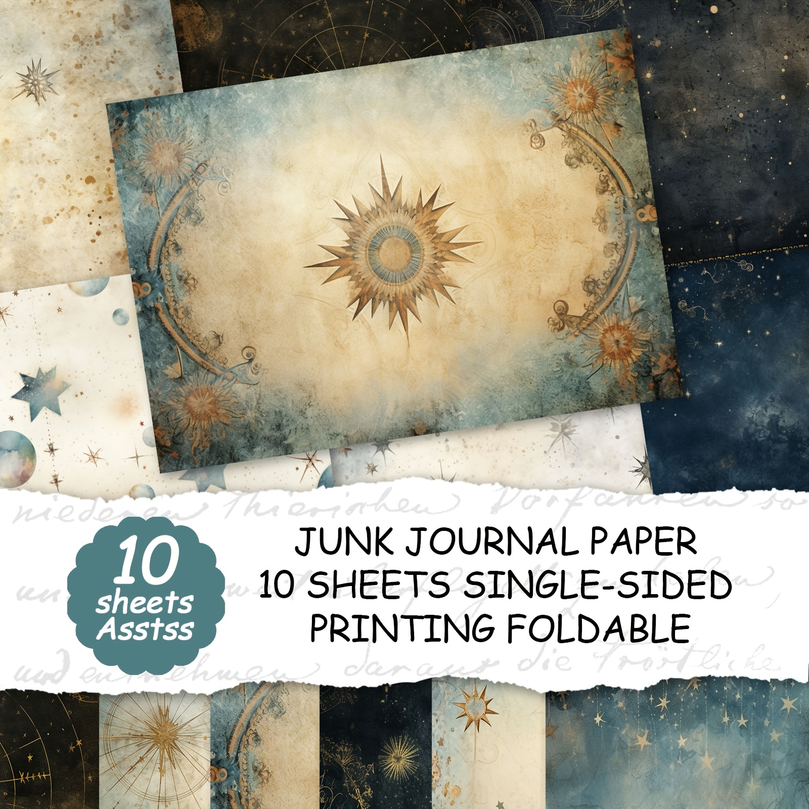 TEMU Set de 10 cubiertas A4 estilo para álbumes de recortes, papel para diario de recortes, diario de recortes a y papel decorativo, materiales para
