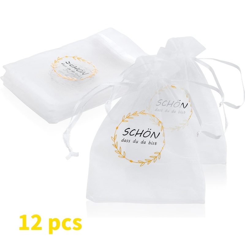 E-shop Organzabeutel, Deutsche Wörter: Schön, dass du da bist. Hochzeits-Organzabeutel Geschenkbeutel Organza für Hochzeit Geburtstagsgeschenke