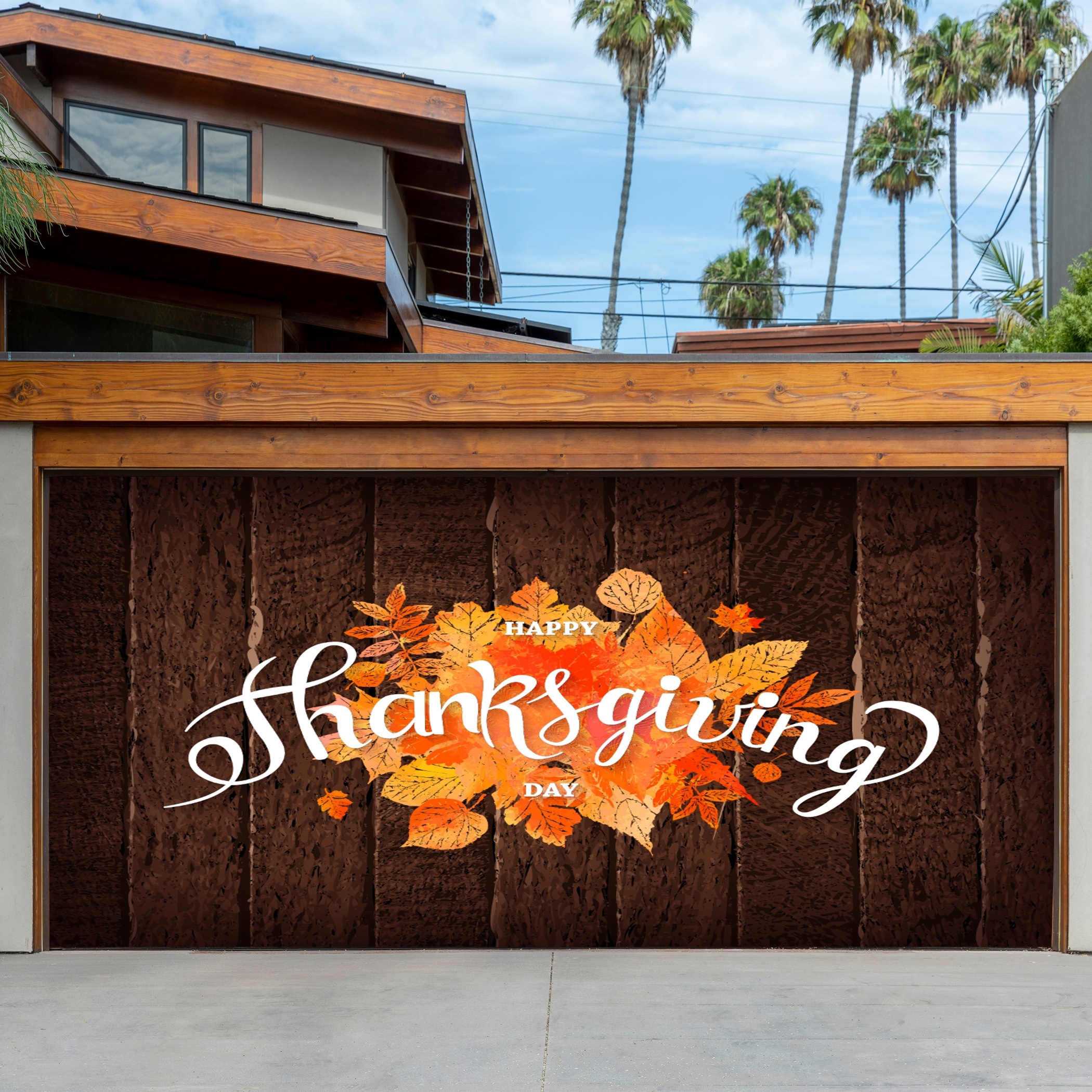 

happy Thanksgiving Day" Garland For Your Garage Door: Festive Thanksgiving Decor For Your Home