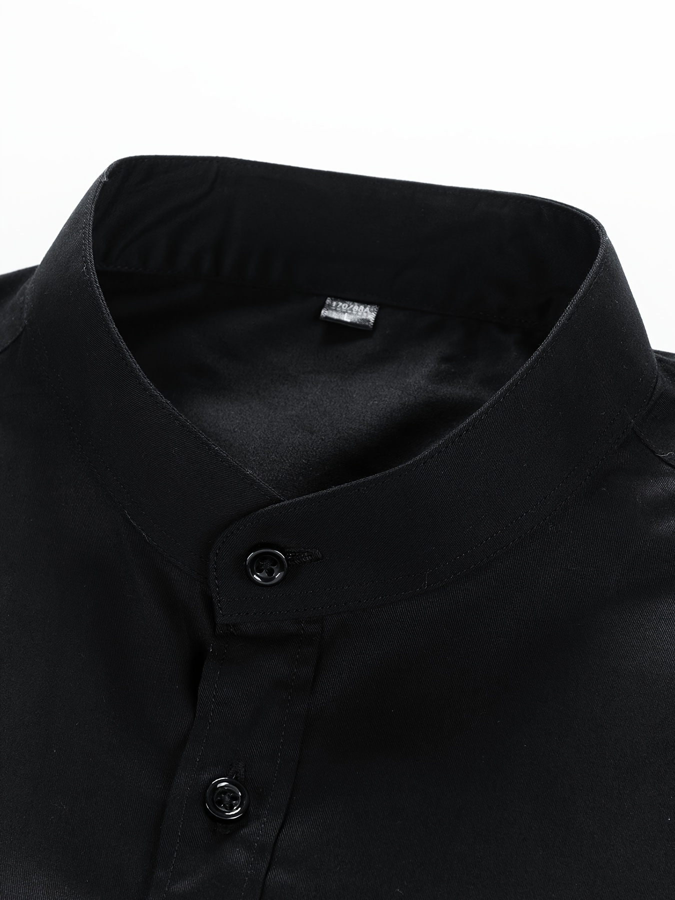 chemises habillées à manches longues hommes col mao chemise Temu