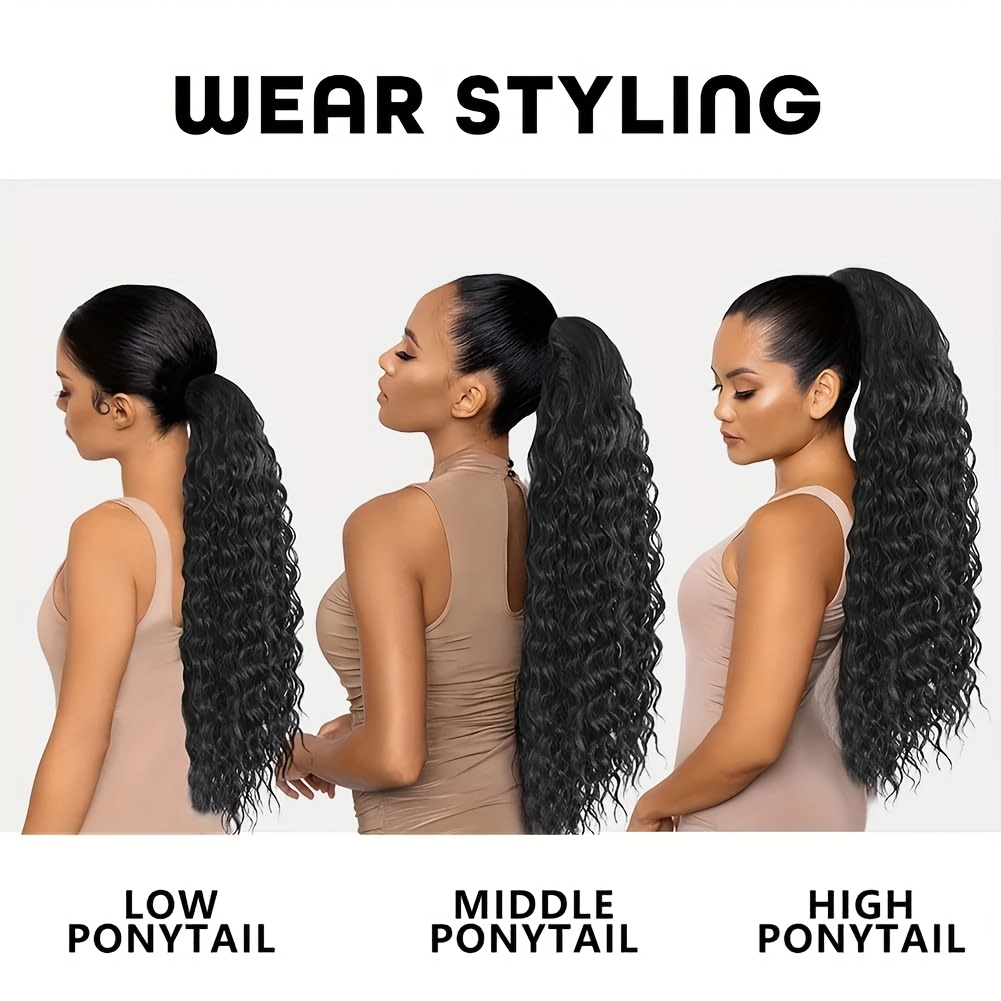 thick loose curly ponytail extensions like synthetic Temu South