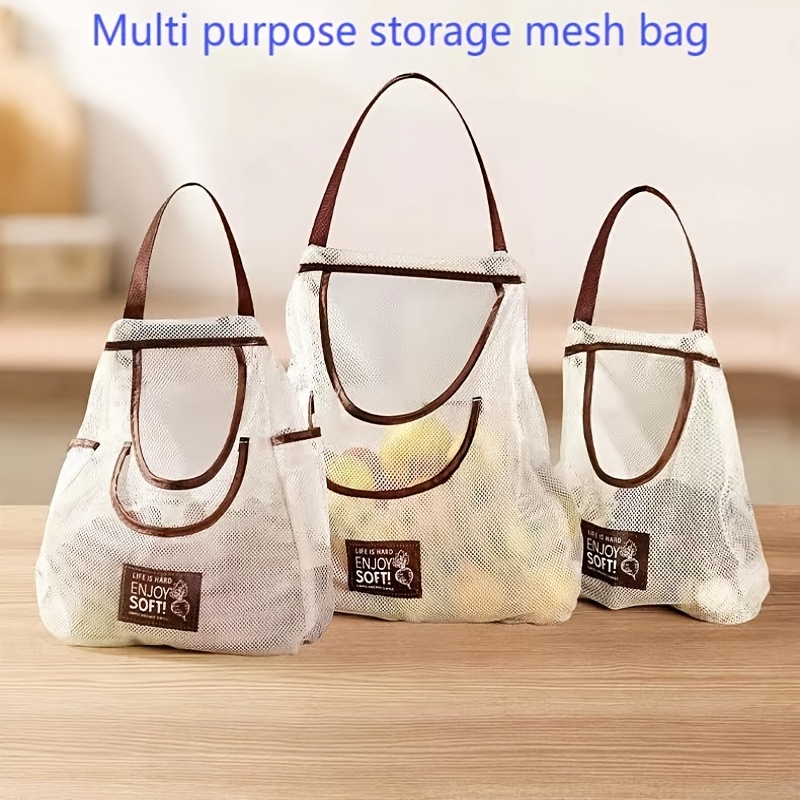 1 large multi functional mesh storage bag wall mounted hand carry portable breathable Product details 0