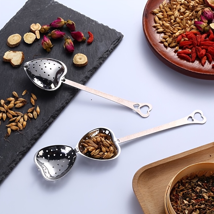 3pcs heart shaped stainless steel tea infuser set   loose leaf spices ideal for halloween christmas easter thanksgiving details 2