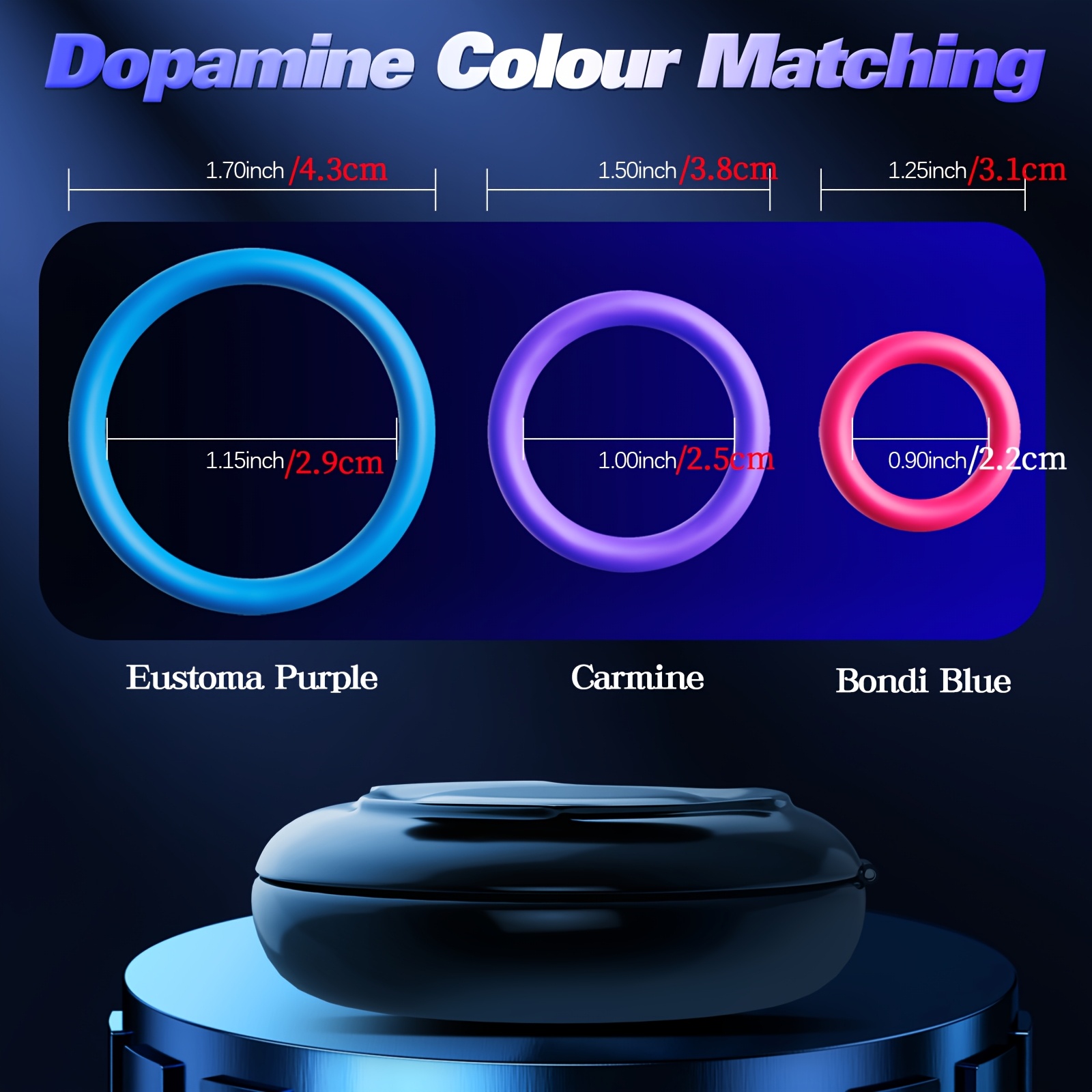 3-Color Silicone Penis Ring with Storage Box, Men'S Penis Ring Set for Pleasurable Experience, Penis Ring, Flexible Adjustment, Suitable for Male And Female Couples, Perfect Valentine'S Day Gift