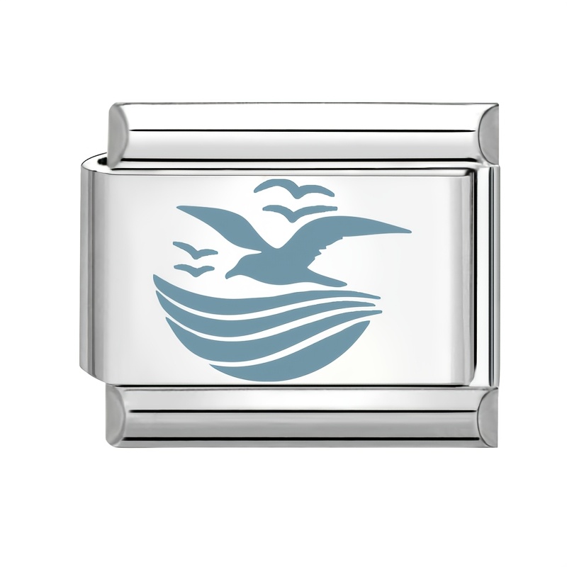 Exquisite Blue Pattern Embossed Ocean Elements Ring