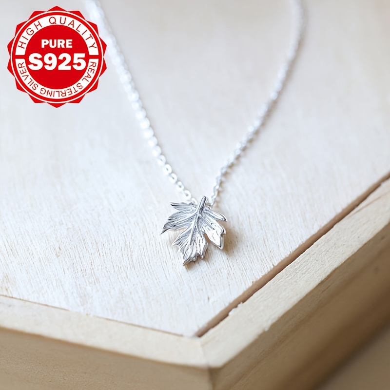 Maple Leaf Necklace, S935 Sterling Silver Design