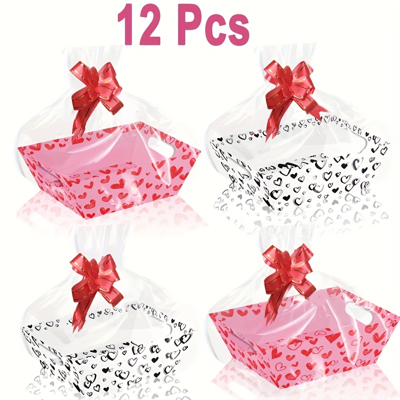 

12-pack Valentine's Day Gift Bags, Love Paper Boxes With Ribbons, , Wedding Favors, Party Supplies, Holiday Decorations, No Electricity Needed