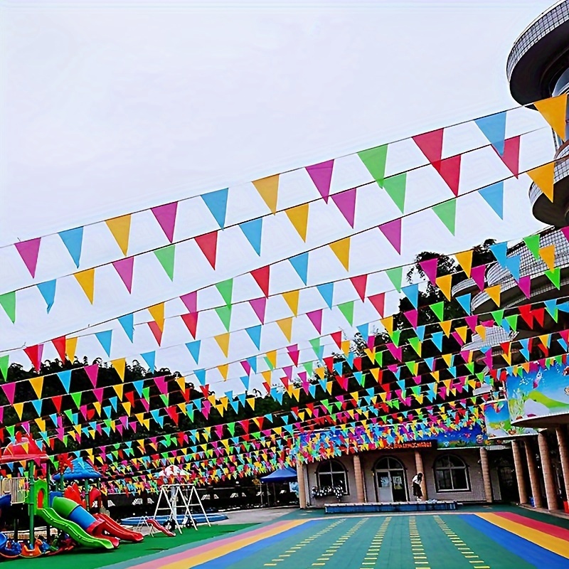 100 meters 50 meters 2pcs 200pcs flags multicolor triangular banners ideal for outdoor decorations graduation oktoberfest summer and christmas   decor