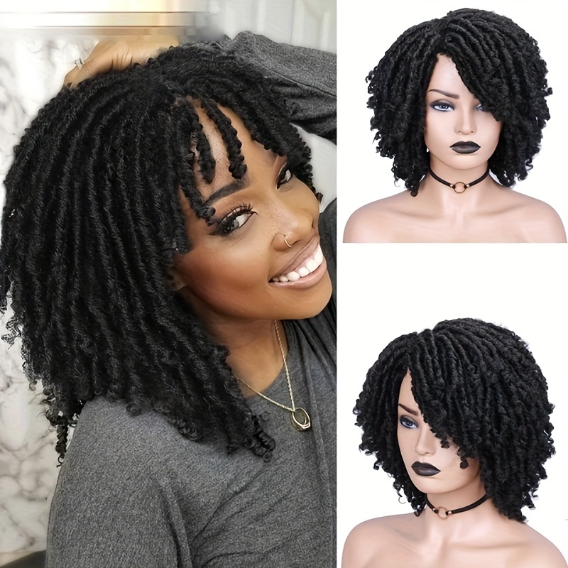 

Braided Wigs For Women Synthetic Wig Ombre Braided Dreadlock Wig Black Brown Red African Crochet Twist Hair Short Wigs