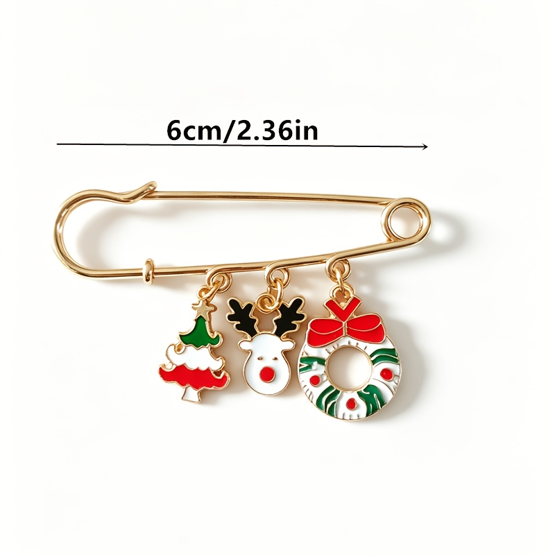 TEMU 1 broche de decoración navideña, accesorio de festivo, hebilla de accesorio de para abrigo y sombrero, broche de seguridad para navideño,