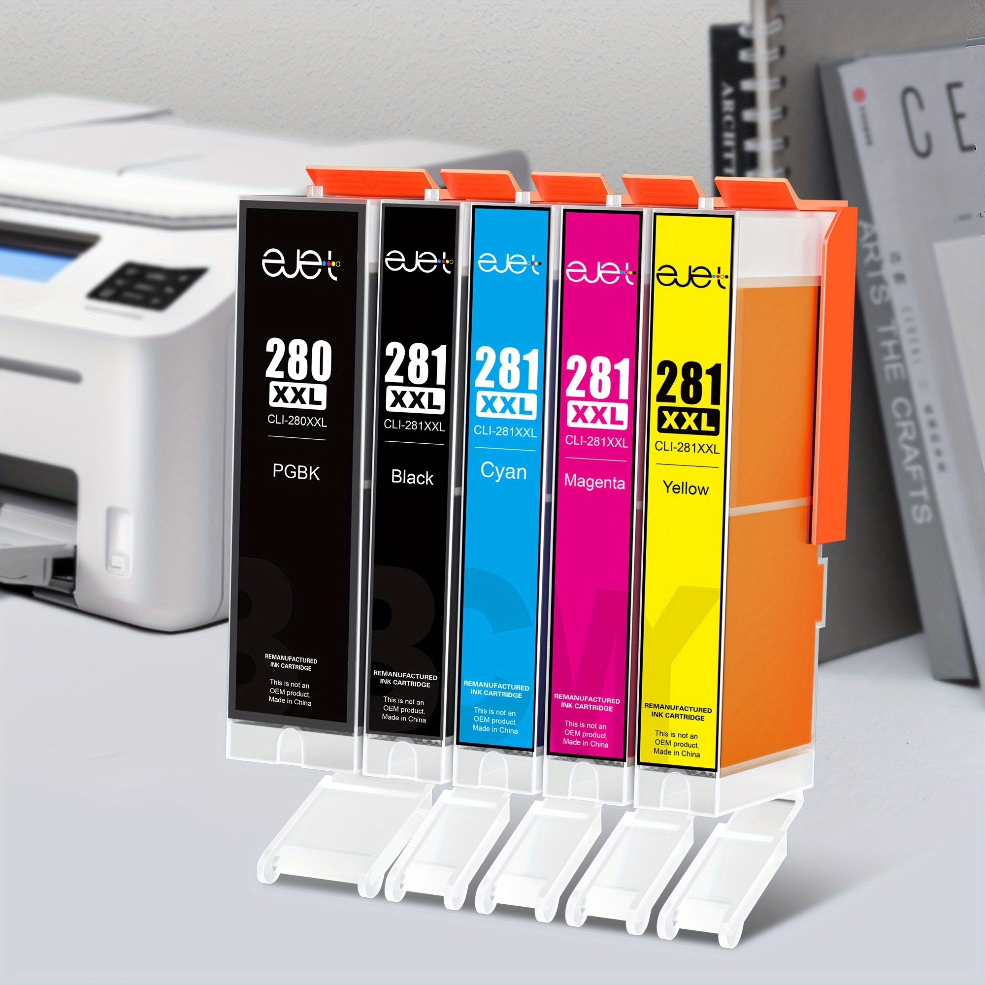 

5 Pack 280 Ink Cartridges Replacement For 280 281 Ink Cartridges Compatible With Tr8620a Tr8520 Tr7520 Ts9120 Ts6320 Ts6220 Ts6120 Ts702 Ts8120 Ts8220 Ts8320 Printer