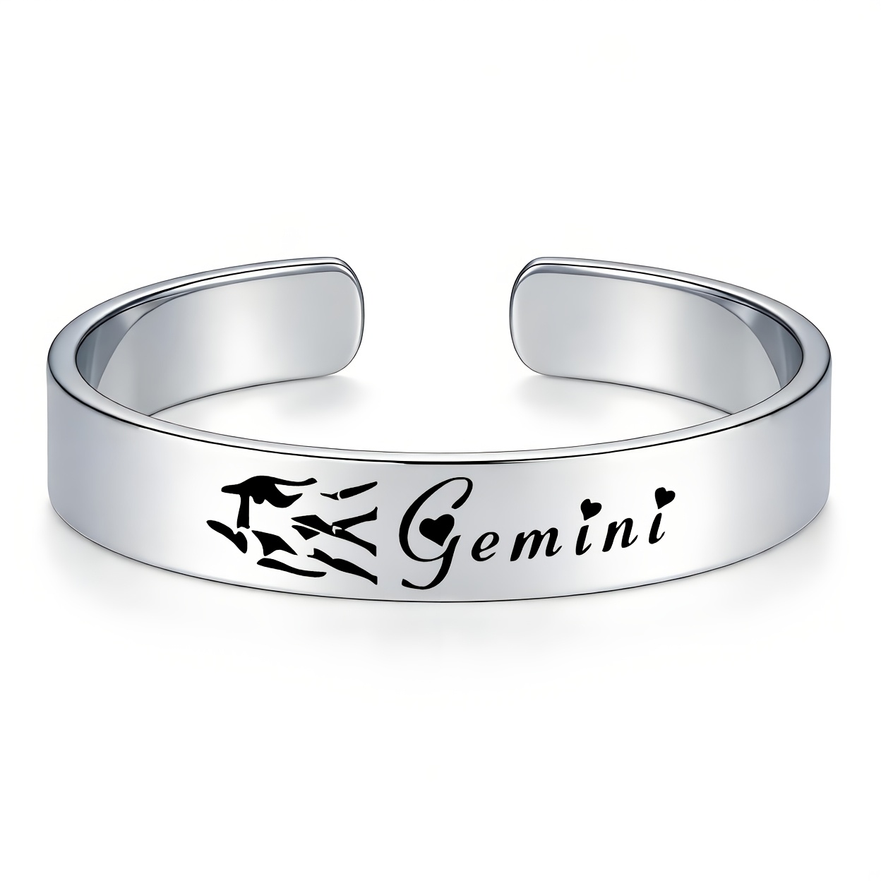 TEMU 2026 New Fashionable 12-zodiac Sign Open Bangle Bangle Bangle Bracelet, Made Of High-quality 304 Stainless Steel, Suitable As A Gift For Family,