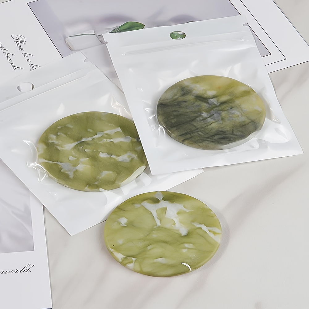 1pc Green Grafting Eyelash Glue, Jade Stone Gasket, Circular Drip Tray, Eyelash Planting, Polishing Stone, Beautiful Eyelash Glue, Water Drip Tray