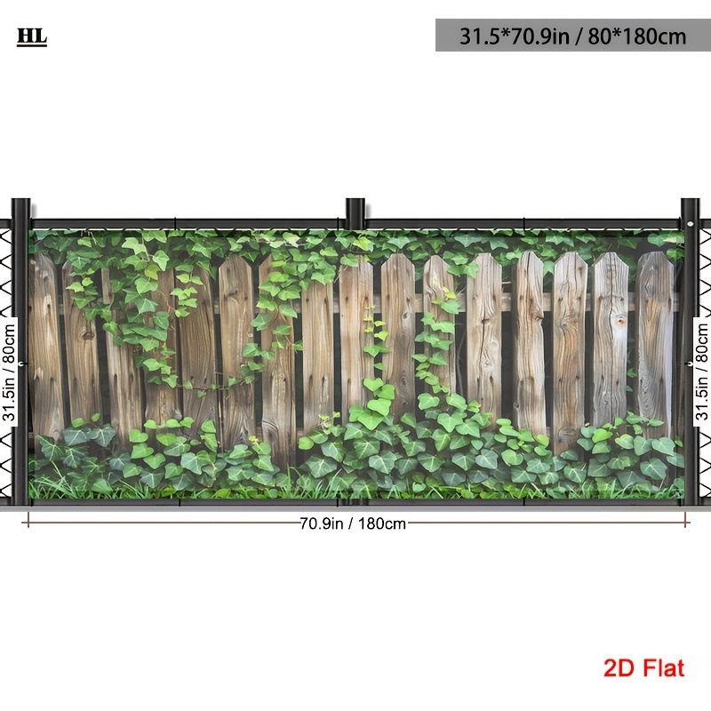 TEMU 2d Flat, 1pc Decorative Fence, Outdoor Decoration, Balcony Privacy Curtain, Indoor And Outdoor Banners, Windproof, Filtered Sunlight, Suitable