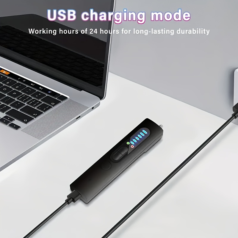 Detector de cámaras ocultas 3 en 1 - Detector de cámaras espía con alarma vibratoria y linterna LED, ajuste de sensibilidad en 5 niveles, ideal para oficina, hotel, hogar, alarma de seguridad