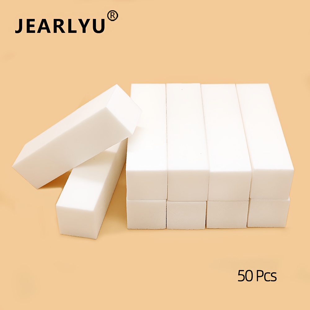50pcs White Nail Buffer Blocks, 4-Way Sanding Blocks for Manicure
