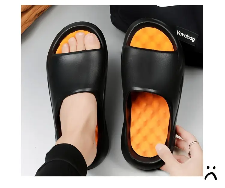 unisex 1 pair eva slides for women 2024 fashionable massage insole slippers non slip odor resistant indoor outdoor beach strap sandals solid color Product details 5