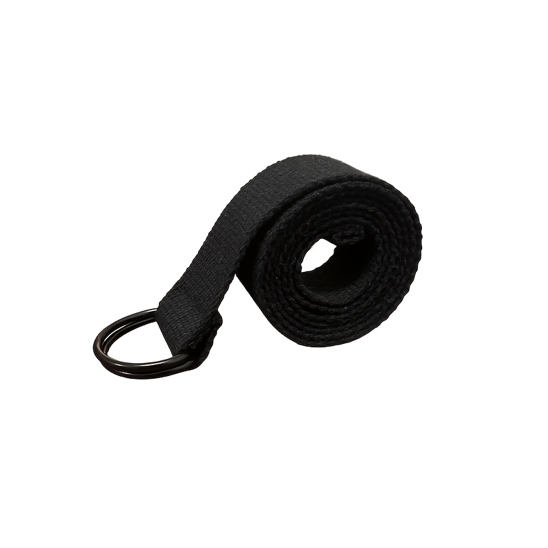 TEMU 1pc Black Belt With -ring Buckle, Adjustable Waistband For Men And Women