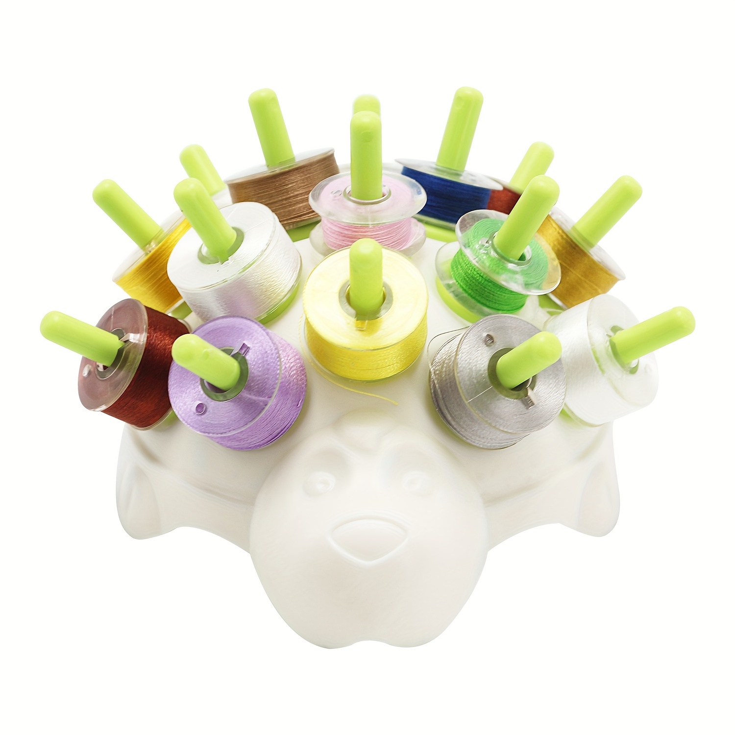 

Hedgehog Shaped Bobbin Holder, Sewing Organizer For Storing Bobbins, White - Holds 30 Bobbins (bobbins Not Included)