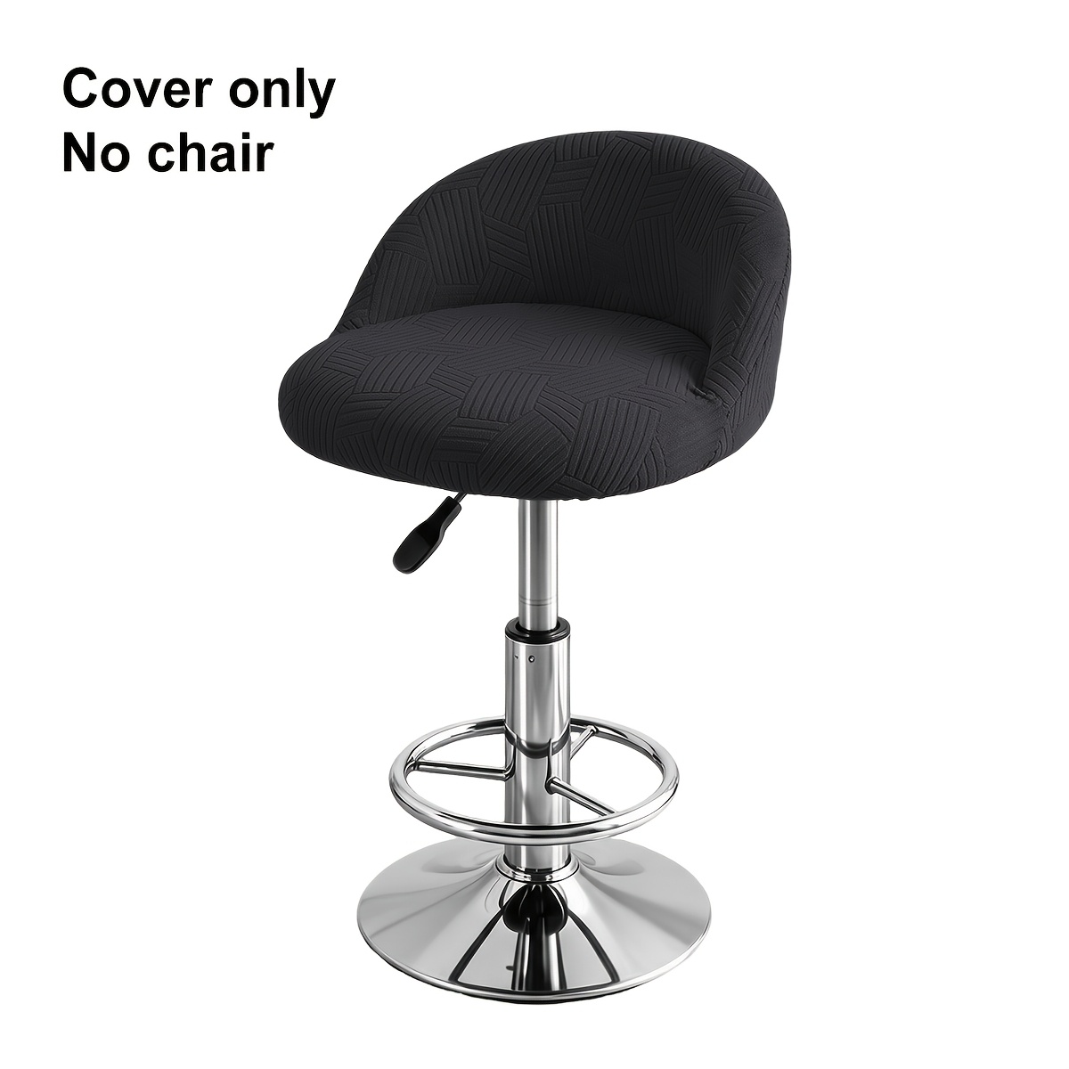 TEMU 1pc Modern 3 Jacquard Bar Stool Cover With Elastic Suitable For Curved Backrest Stools, Stretchable Fit Protector, Machine Washable Cover For,,
