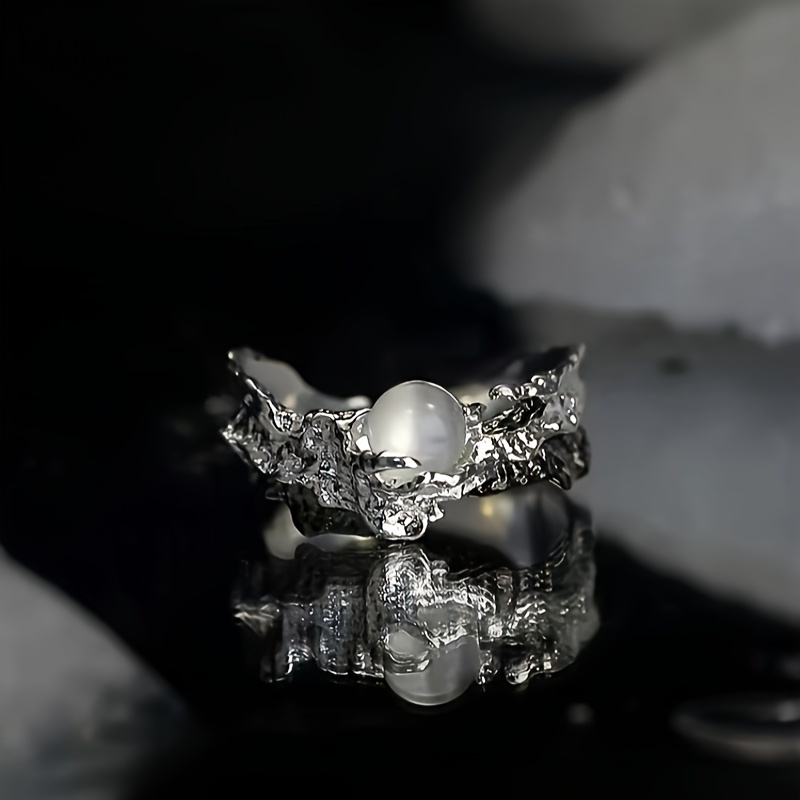 Sun & Moon Couple's Adjustable Open Alloy Statement Ring