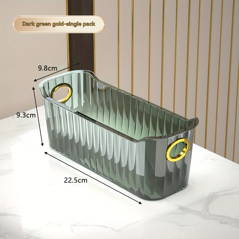 Image of 1pc Stylish Desktop Storage Box With Large Capacity For Cosmetics, Skincare, Jewelry, And Miscellaneous Items In The Bathroom