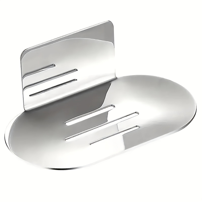 TEMU Wall Mounted Soap Dish Holder, Shower Soap Dish, Soap Dish For Shower, Stainless Steel Black Soap Dish For Shower, Soap Dish Without Drilling,