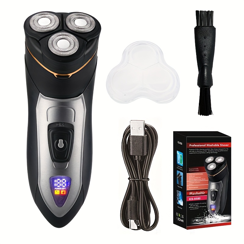 TEMU 2-in-1 3d Floating Electric Shaver For Men, , Led Smart Digital Display, Ipx6, Type-c Charging, Electric Beard Trimmer And Shaver, Gift For Men,